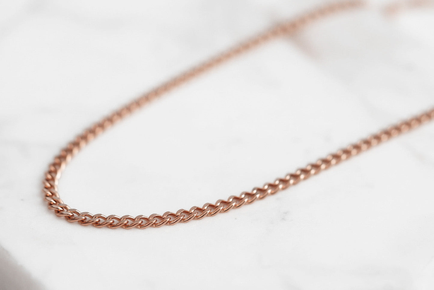 Maker Collection - Rose Gold Curb Necklace Chain