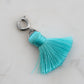 Maker Collection - Silver Aqua Marine Tassel Charm