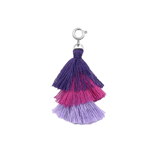 Maker Collection - Silver Aster Triple Tassel Charm