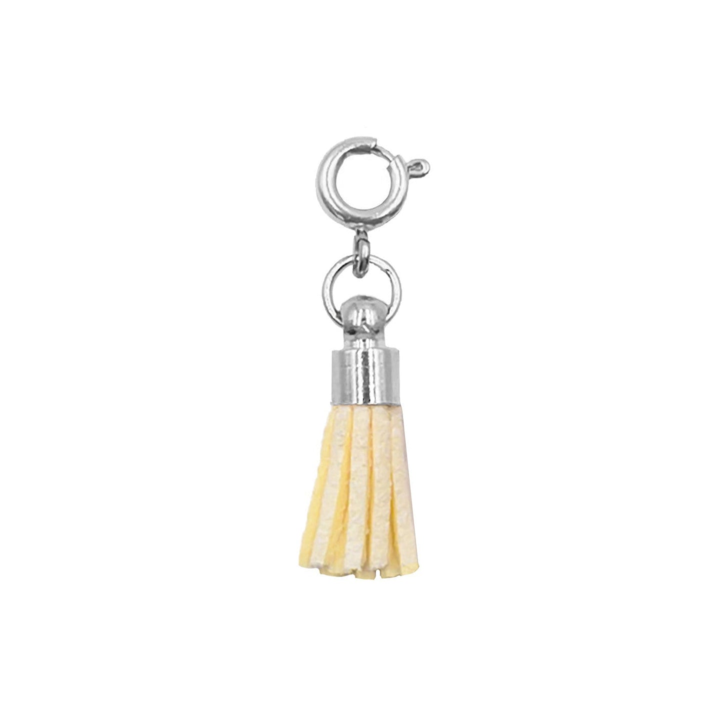 Maker Collection - Silver Canary Suede Tassel Charm