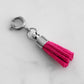 Maker Collection - Silver Fuchsia Suede Tassel Charm