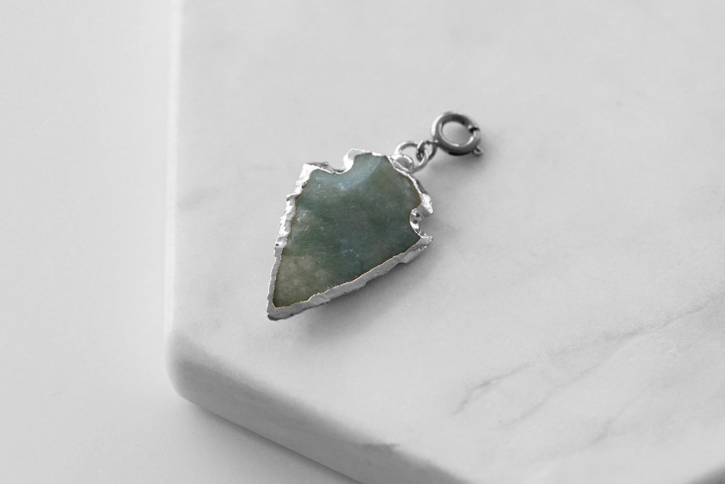 Maker Collection - Silver Green Arrowhead Charm