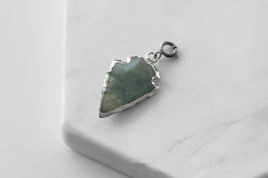 Maker Collection - Silver Green Arrowhead Charm