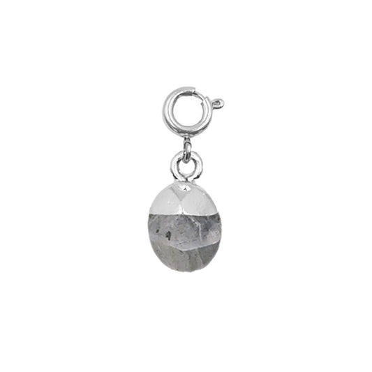 Maker Collection - Silver Haze Dipped Oval Charm