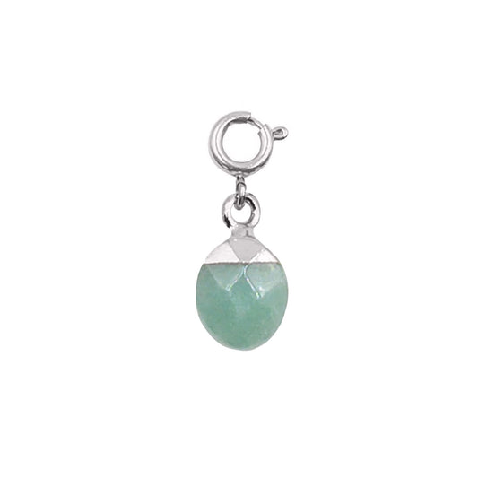 Maker Collection - Silver Jade Dipped Oval Charm