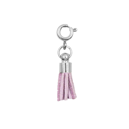 Maker Collection - Silver Mauve Suede Tassel Charm