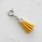 Maker Collection - Silver Mustard Suede Tassel Charm