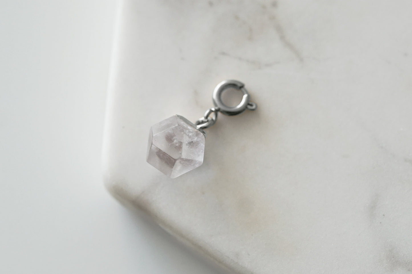 Maker Collection - Silver Quartz Icosahedron Charm