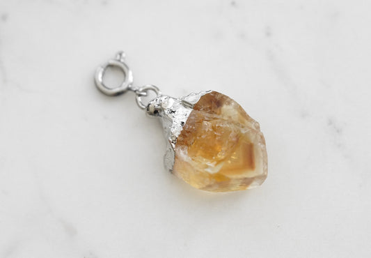 Maker Collection - Silver Sandy Nugget Quartz Charm