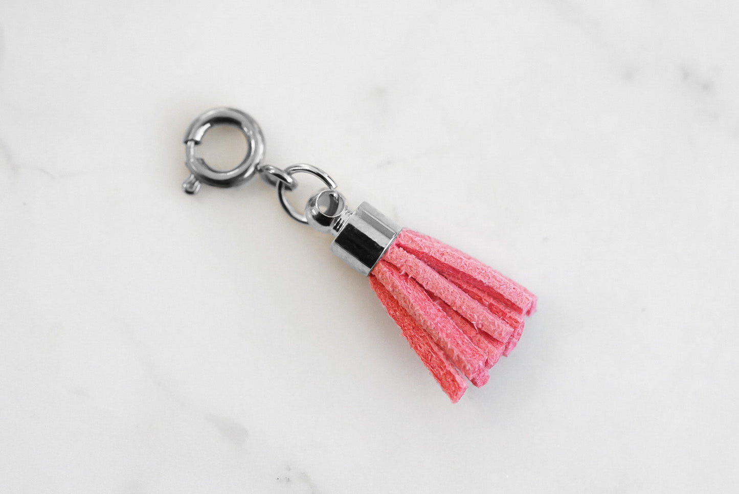 Maker Collection - Silver Scarlet Suede Tassel Charm