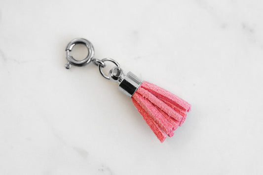 Maker Collection - Silver Scarlet Suede Tassel Charm