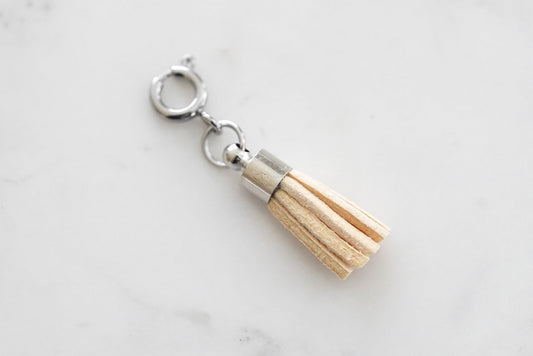 Maker Collection - Silver Tawny Suede Tassel Charm