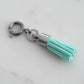 Maker Collection - Silver Teal Suede Tassel Charm