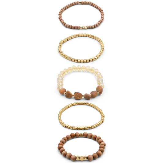 Stacked Collection - Rosewood Bracelet Set