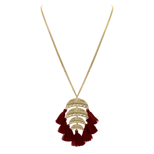 Ximena Collection - Maroon Necklace